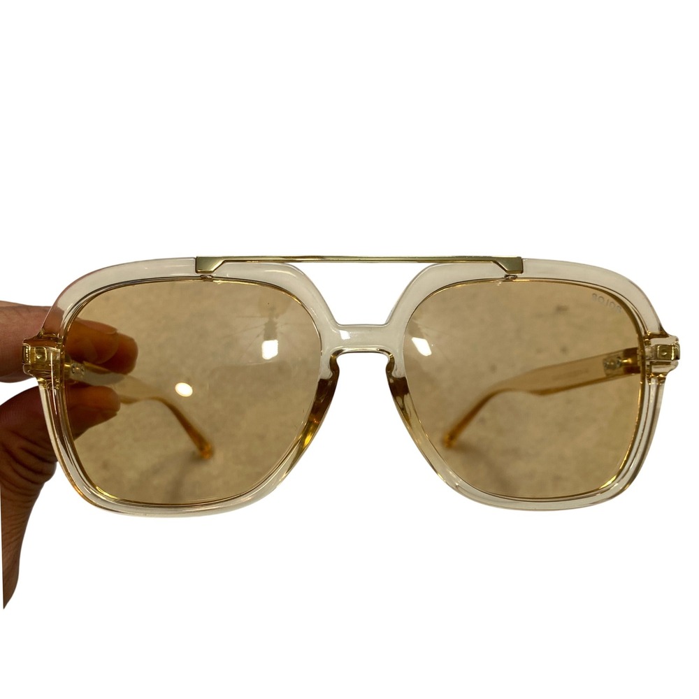 Sojos SJ2672 UV400 Sunglasses Unisex One Size Champagne Gold Aviator Square
